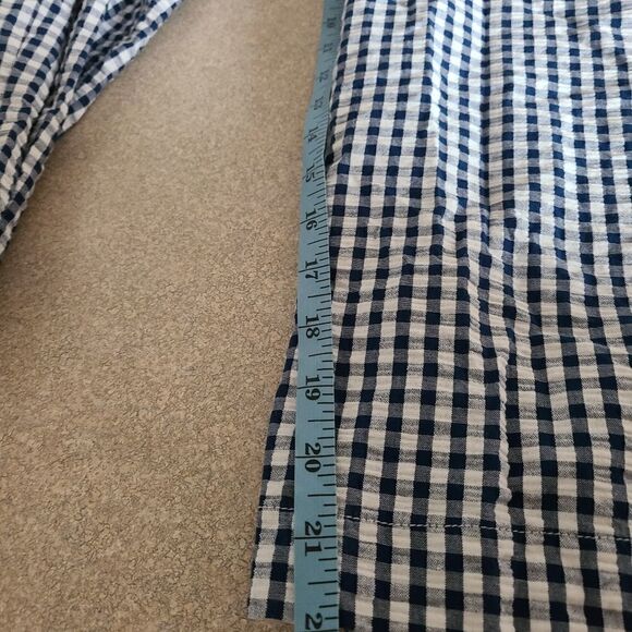 Kenar Blue & White Gingham Wide Leg Capri Jumpsuit M - Picture 9 of 11